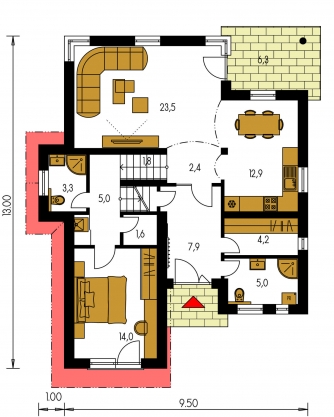 Imagen duplicada | Plano de planta de la planta baja - TREND 281